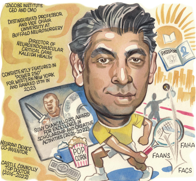 JacobsInstitute's tweet photo. Do you recognize this gentleman? 

@_AdnanSiddiqui was profiled in the most recent @NNPublishing, as he discusses his role as a #neurosurgeon at @UB_Neurosurgery, his CEO/CMO role at the #JacobsInstitute, and his research, mentors &amp; hobbies.

Read here: https://t.co/kwTzdtDBsU https://t.co/K4woKjeU6S