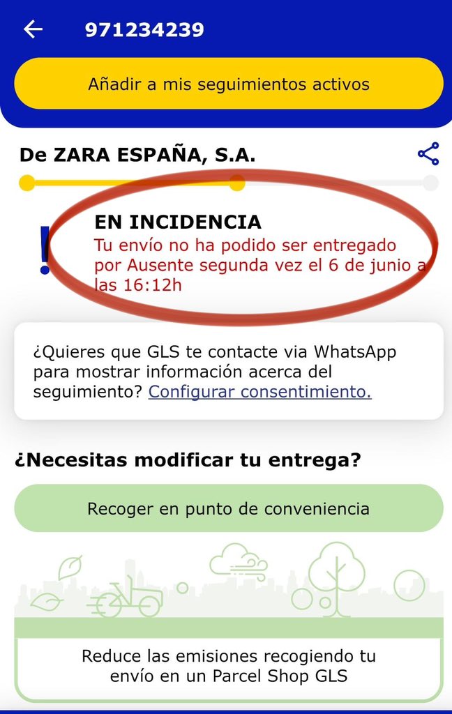 Mamen_Pin's tweet photo. @GLS_Spain Hola!! Llevo dos días intentando que podáis dejar mi pedido de @ZARA en la portería de mi casa. Pero no hay manera!!! Dicen que vienen a casa, pero no consigo qué nadie lo deje en la portería!!! Que tengo que hacer 🤯🤯🤯??? https://t.co/x0XRfNIt6e