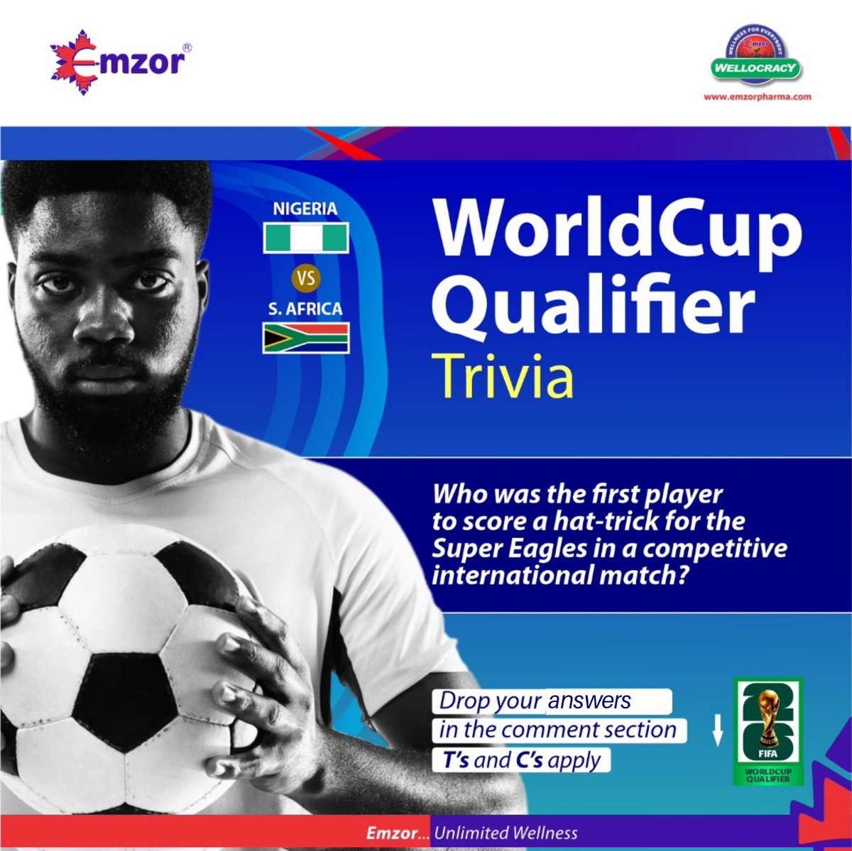 emzornigeria's tweet photo. In the spirit of Football and support for the @ng_supereagles, we are giving our free airrime to the first TWO  correct answers to the above trivia. 
You think you know Football? Be the first to send in the correct answer and win yourself some free aurtime. https://t.co/VrCwIzqVua
