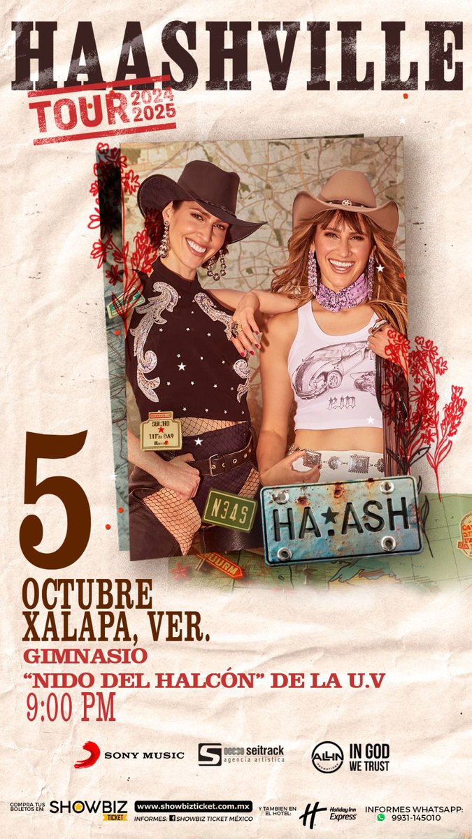 ConciertosMasMX's tweet photo. #XALAPA @haashoficial
¡Bienvenidos a #HAASHVILLE !!! 👢❤️🌵

05 de octubre 2024
Gimnasio Nido del Halcón 9:00PM 

VENTA DE BOLETOS 
Viernes 7 de junio 🕛11:00am
A través de nuestro sitio web: https://t.co/xLdiGK1336

 #Xalapa #FCYMMX #HAASH https://t.co/joHX3h1USb