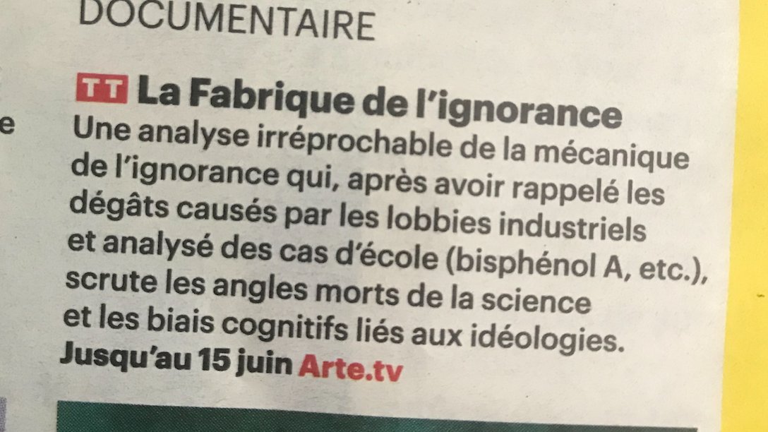 recriweb's tweet photo. La fabrique de l'ignorance, comment ça marche ? https://t.co/dAZJ620cye sur @ARTEfr https://t.co/JbPJyQnlzM
