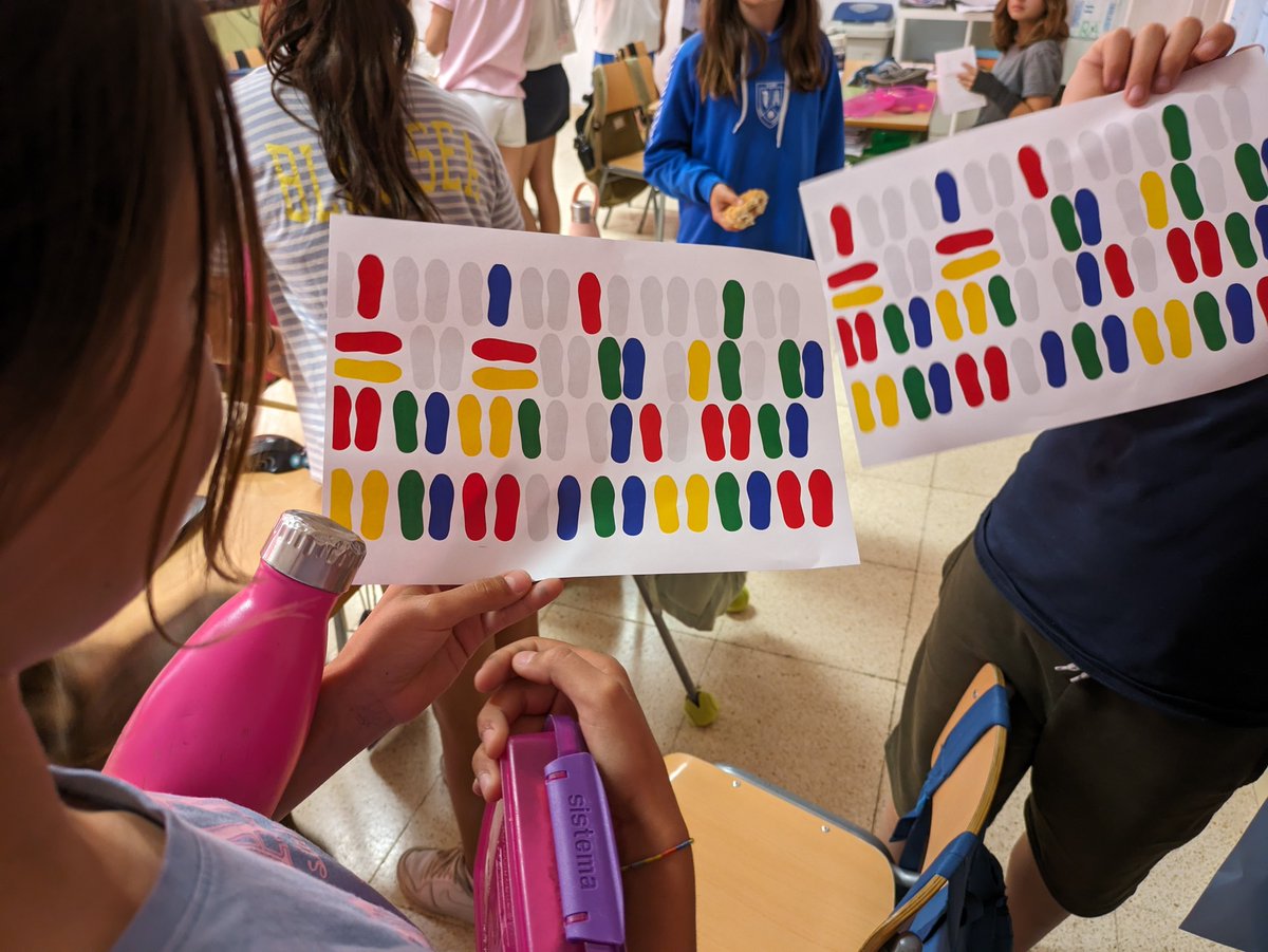 Producto final #DanceRevolutionEF. En grupo cooperativo, crear coreografía de 32 movimientos con:
- 3 transiciones (cada 8 movimientos), al menos una con cambio de cuadrado.
- Mover los brazos.
- Adaptar movimiento al ritmo.
- Final apoteósico.
Consigna, crear su propio código: