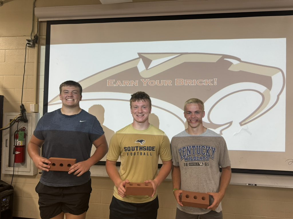 Coach_WRed's tweet photo. In our leadership meetings for @Southmoore_Ftbl we've been talking about building a foundation #OneBrickataTime, so this summer our athletes will be earning their brick through their display of leadership. Our first Brick Earners: @CaleHornbeck @JoeDover2026 @TAVENHAYES4 
#LD2F2 https://t.co/lbFAUj6N1w