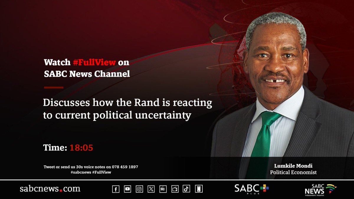 [STILL TO COME] On #FullView Lumkile Mondi, How is the rand reacting to political uncertainty? #SABCNews