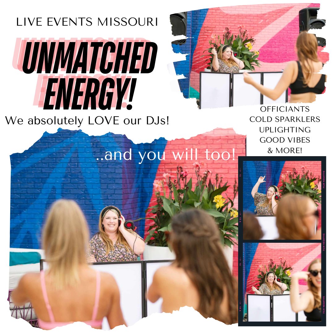 LiveEventsMO's tweet image. We’re super proud of our amazing DJs like DJ Rachel! 🎧 Her energy and smile light up every event. 🌟 Contact us to book the best DJ for your event. 📞 (417) 501-9886 
#BestDJs #EventExcellence #LiveEventsMissouri