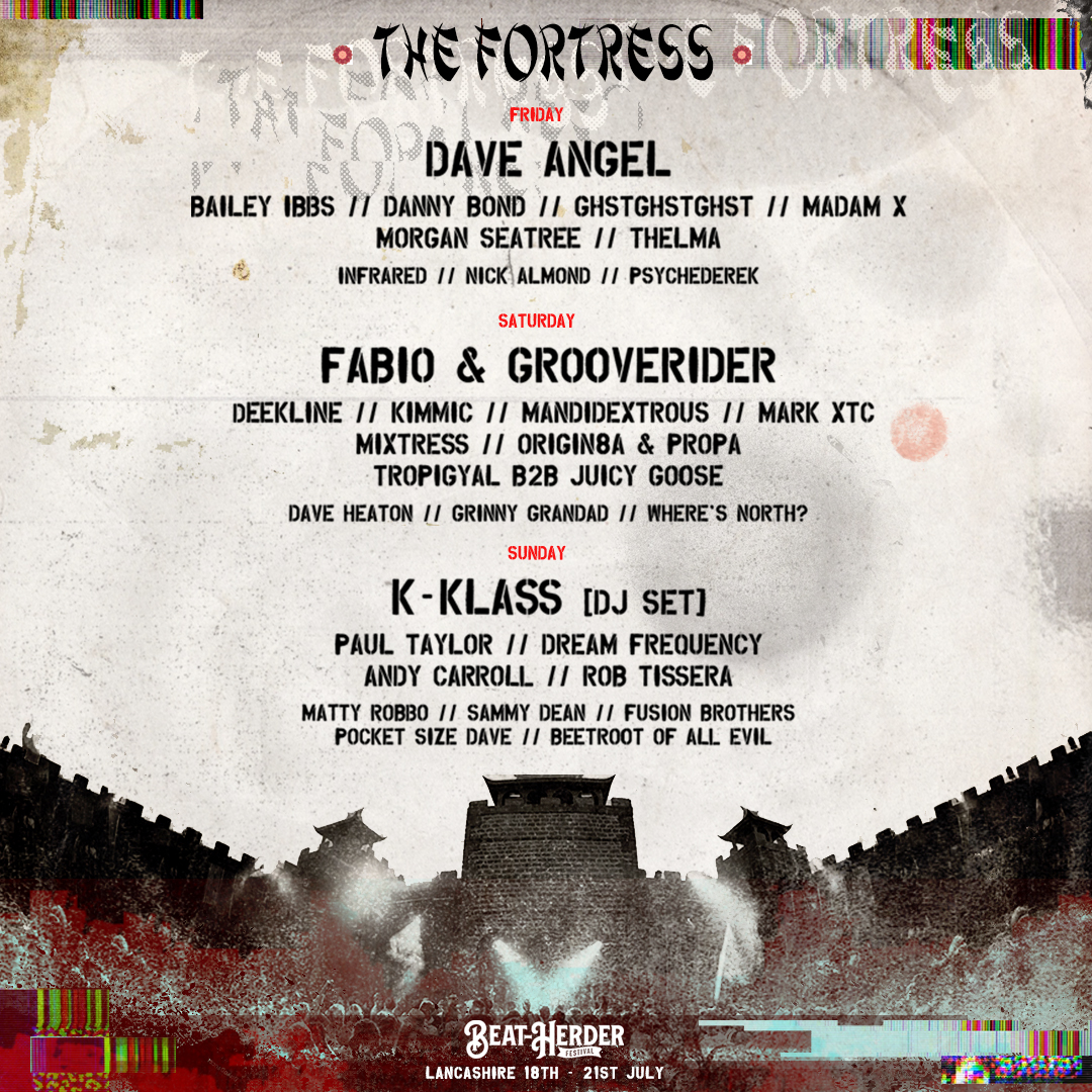 The Beat-Herder Festival 
IT'S BIG ANNOUNCEMENT TIME 

Here's the official weekend shenanigans for the ONE and ONLY FORTRESS in the UK's (IMO) best festival 

See you all at the FRONT, MIDDLE, BACK and SIDES -   BOOM!!
 
x.com/Beatherder