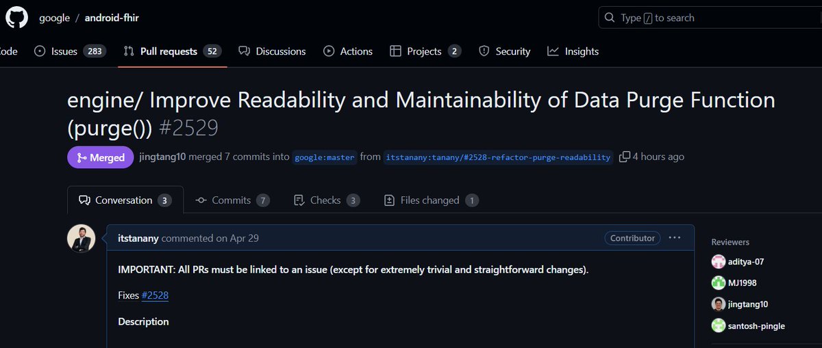 itsTanany's tweet image. Proudly😎, I’m a contributor to a #Google #open_source project. 👏 🎉🚀😎
This initial contribution focused on refactoring code to improve #readability and #conciseness.