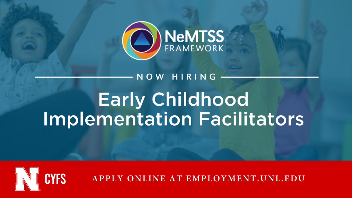 Join our team! We're seeking Early Childhood Implementation Facilitators — one for Region 4 in Central NE and one for Region 5 in Western NE. These positions support leadership teams at the systems level to implement MTSS in #earlychildhood education.

🔗 employment.unl.edu/postings/91805