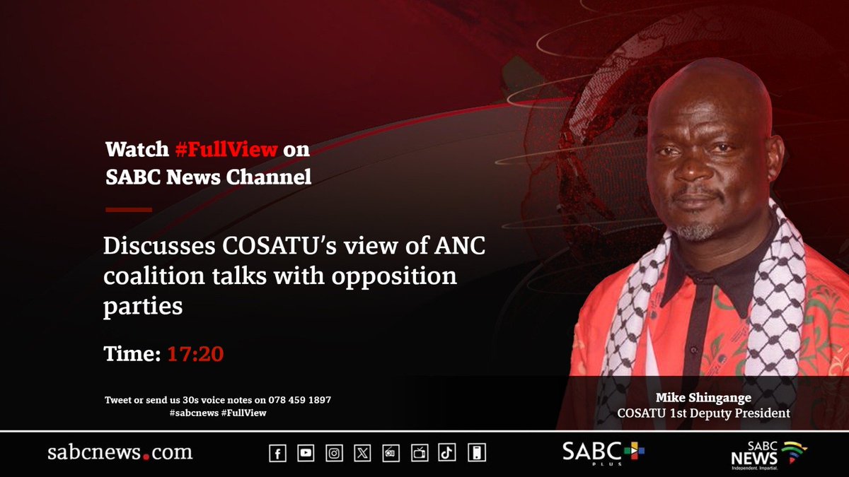 #FullView Mike Shingang, COSATU veto alliance with the official opposition. #SABCNews