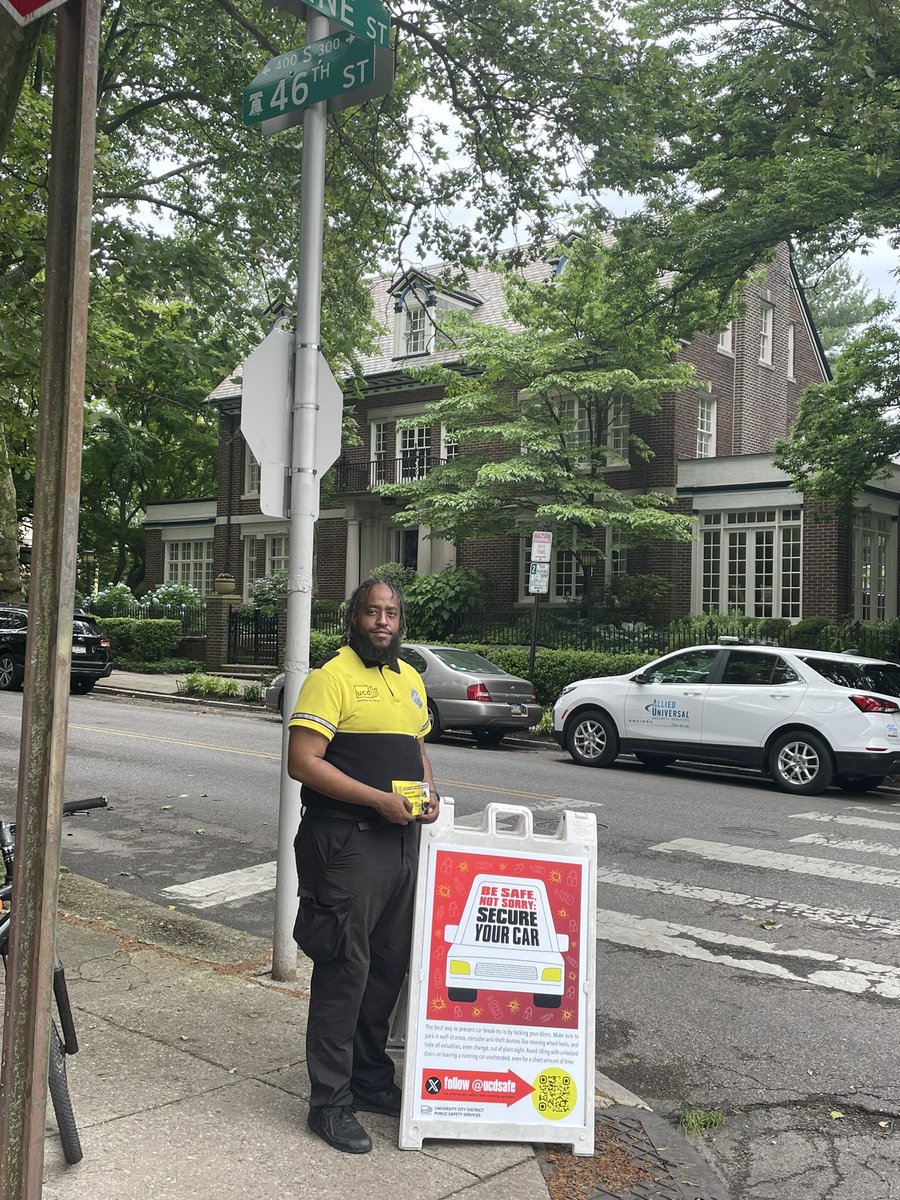 Our Ambassadors out in the district letting community know about recent trend in theft from vehicles. We have increased patrols in the area.