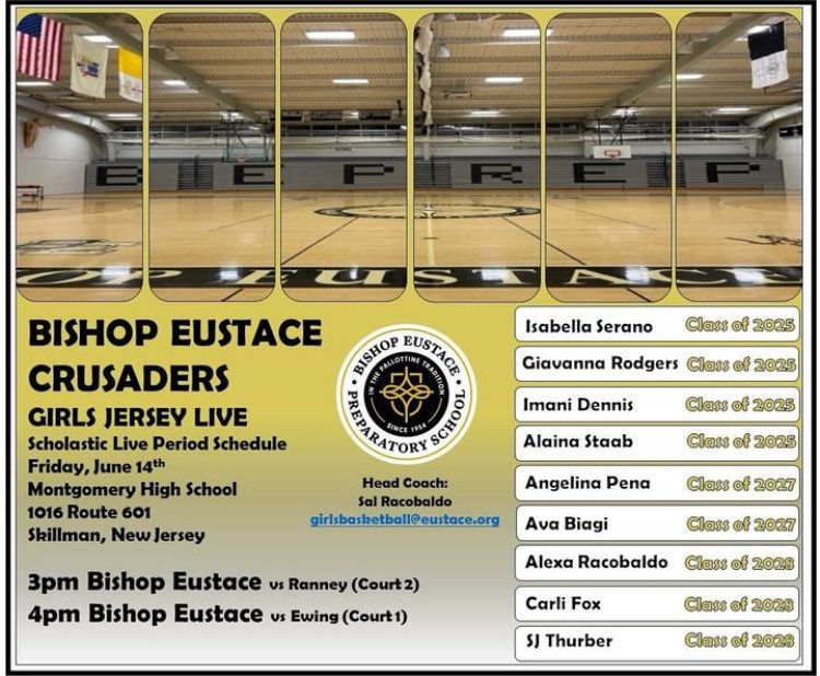Come out and catch my HS team and I in the Girls Jersey LIVE Event ; Friday June 14 @ Montgomery HS
3:00 PM Court 2
4:00 PM Court 1