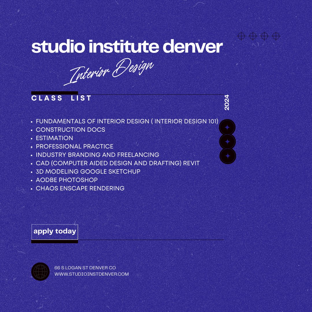 New semester, new opportunities! This Fall, take the first step towards your dream career in interior design by enrolling at @studioinstitutedenver⁠
Why a trade school over a university? 

#interiordesign #construction #tradeschool #flexibleprogram #learnonline 
⁠
⁠