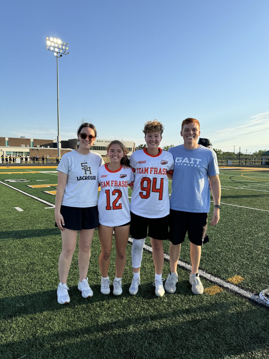 SHGirlsLax1's tweet photo. Great night for the first ever WNY Underclassmen All-Star game hosted by the @NLLBandits! 

Juniors Emma Kielbasa and Mckenna Flatau were selected to represent @SHCSDAthletics on team Fraser.

Flatau was awarded team MVP, playing lights out with the game-winning save 💥

#WeGetTo https://t.co/ZazZ3rQQLR