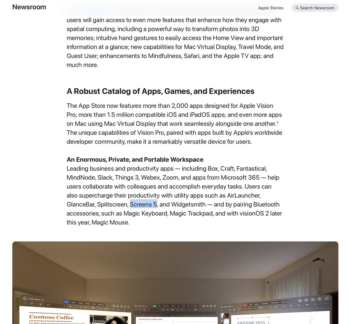 We’re honored to have @scrensvnc mentioned in Apple’s press release about the Vision Pro worldwide launch!

apple.com/newsroom/2024/…