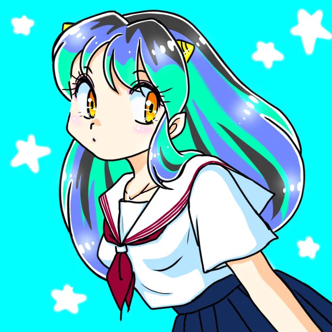 セーラー服が少なくなるのはちと寂しいです 私は中学の時はセーラー服だったんだけど、半袖タイプはなかった記憶があったのでラムちゃんにうちの学校の半袖セーラー服(忠実には描いてないけど)を着せてみました
