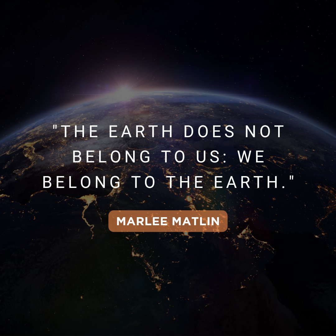 A powerful reminder from Marlee Matlin: "The Earth does not belong to us: we belong to the Earth." Let's cherish and protect our home. 🌎💚 #EarthDay #ClimateAction #Sustainability