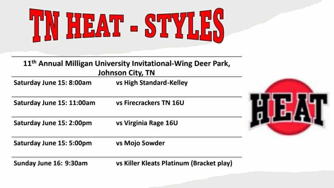 Weekend schedule! <a href="/TNHEATSTYLES/">TNHEAT2024</a>