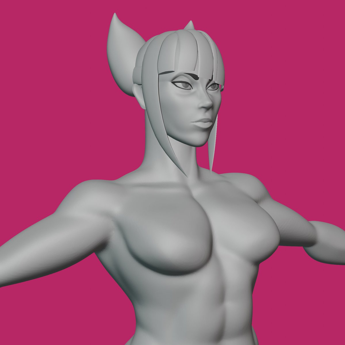 Waaaaaooh's tweet photo. Hey! I've been studying 3D modeling in Blender for the last few months, I plan to post more models over time, I hope you like them! This Juri model I made last week #Juri #blender #Streetfighter #3dsculpting https://t.co/pXuqT9jj4s