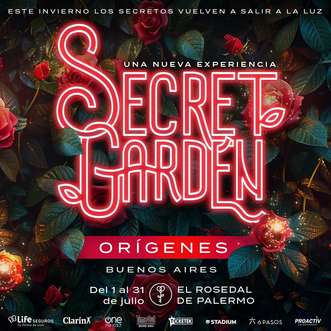 Nuevos secretos en Buenos Aire ¡vuelve Secret Garden!
Desde el 1 de julio en El Rosedal 🌹
Entradas en <a href="/TicketekAr/">Ticketek Argentina</a>