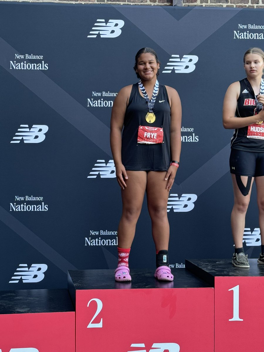 CoachGambrell14's tweet photo. Keira Frye of Batesburg-Leesville achieved a new personal best of 124'6 in the freshman discus, earning her the title of NATIONAL runner-up! #NBNO https://t.co/vsBEd6qadN