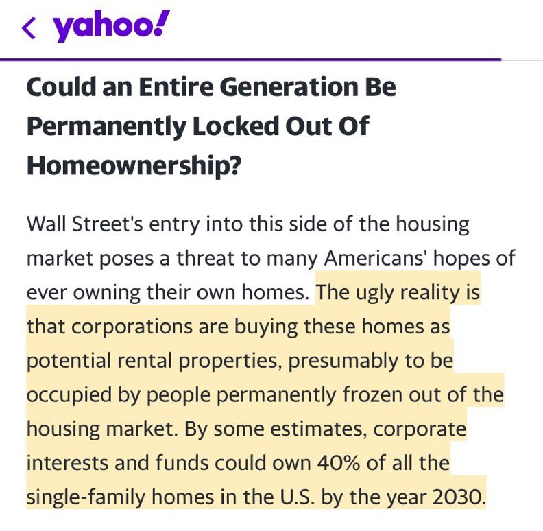 LauraMiers's tweet photo. “The ugly reality is that corporations are buying these homes as potential rental properties, presumably to be occupied by people permanently frozen out of the housing market.” https://t.co/dz6a34oiNU https://t.co/rdOEiNQsuN