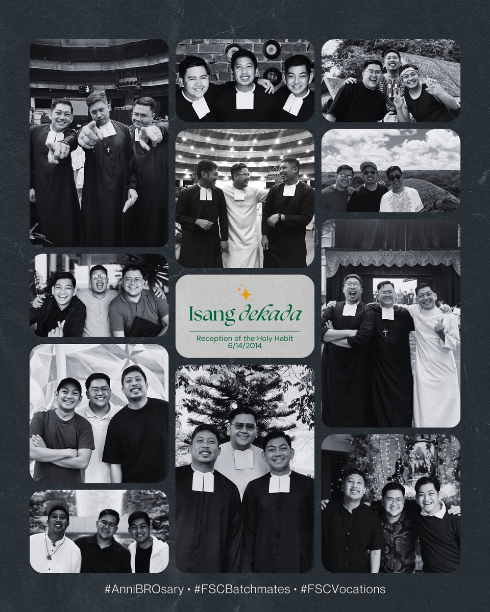 brwinfsc's tweet photo. 🎶 God’s faithful love and mercy will abide 🎶 - Benedictus (B. Farrel) 

Isang Dekada sa Kapatiran.
Today marks my 10th Anniversary as a De La Salle Brother (Reception of the Holy Habit)

Always grateful for the gift of Vocation and Brotherhood!

🙏🏼✨

#AnniBROsary
#FSCVocations https://t.co/hdNOp5varL