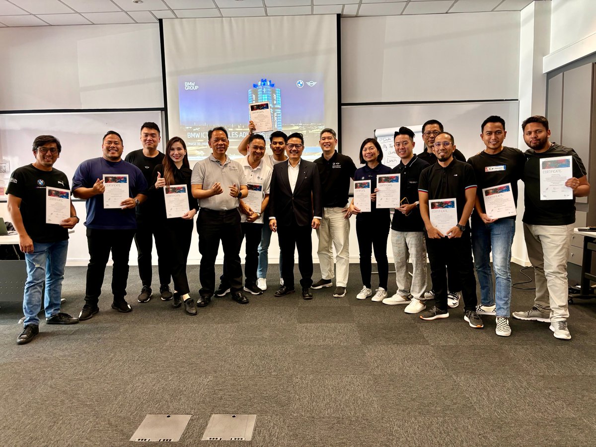 leikhong's tweet photo. I am happy to certify another 12 #BMW Sales Advisors.

Selling is easy when you can identify customers' needs and wants 👥.
- ask proactive questions ❓
- active listening 👂
- solving problems 💡

Wishing everyone great success in your endeavour.

#SellingMadeSimple
#Sales
#Joy https://t.co/hgJlzjb896