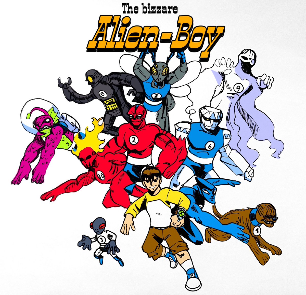NoEndZone2's tweet photo. What if Ben 10 was an old comic in the 60s? What would be different? 

Here’s a very rough idea https://t.co/DSBie0Zh6d