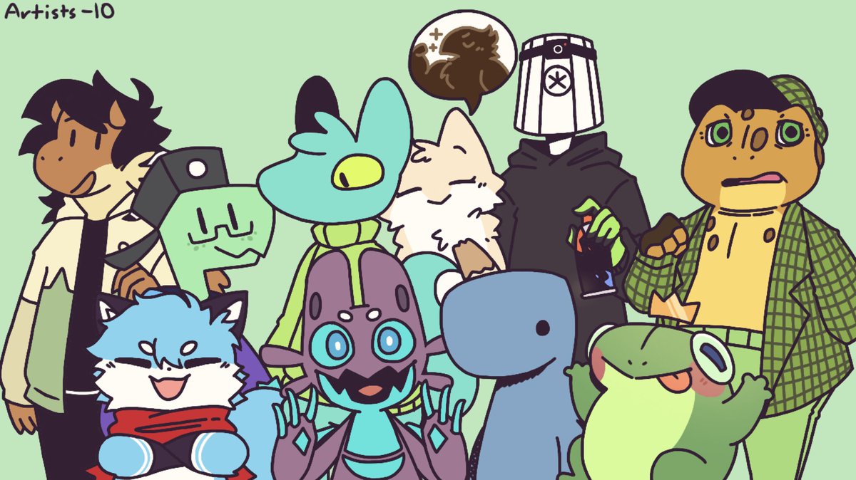 SGA741's tweet photo. A peak at a frame for next animation. There will be many inclusions of people I admire, these couple being some of them. About 40+ inclusions of artists, animators, gamers, musicians… This will be fun, and tiring, but worth it.. /v\ https://t.co/ScDZ5T7kvG