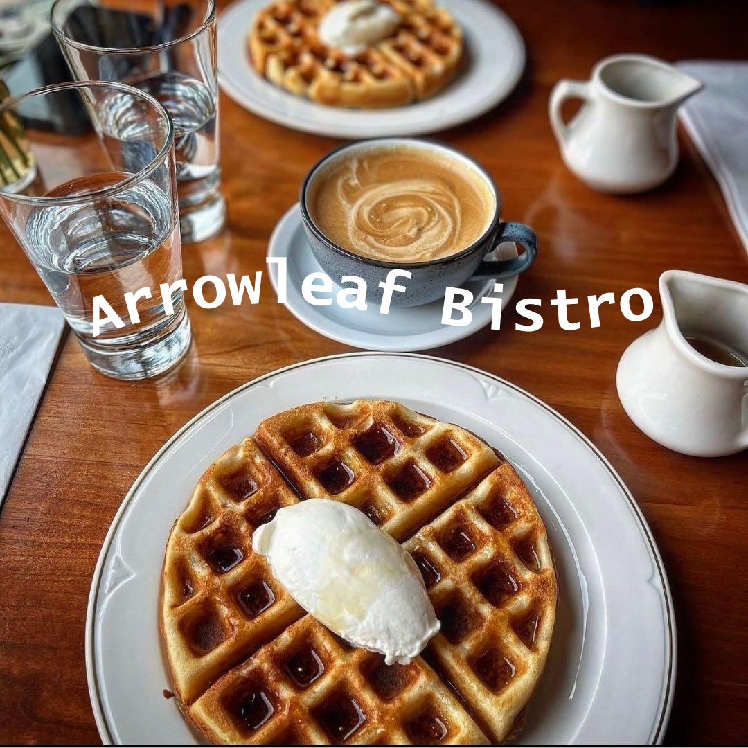 OkanoganCountry's tweet photo. Would you rather have waffles or pancakes? 🥞Arrow Leaf Bistro has a delicious breakfast, lunch, and dinner menu, plus drinks served all day! The next time you're in Winthrop, WA, be sure to stop by and grab a delicious bite to eat! #Winthropwa #supportlocalbussiness #Washington https://t.co/DyOFDCWMev