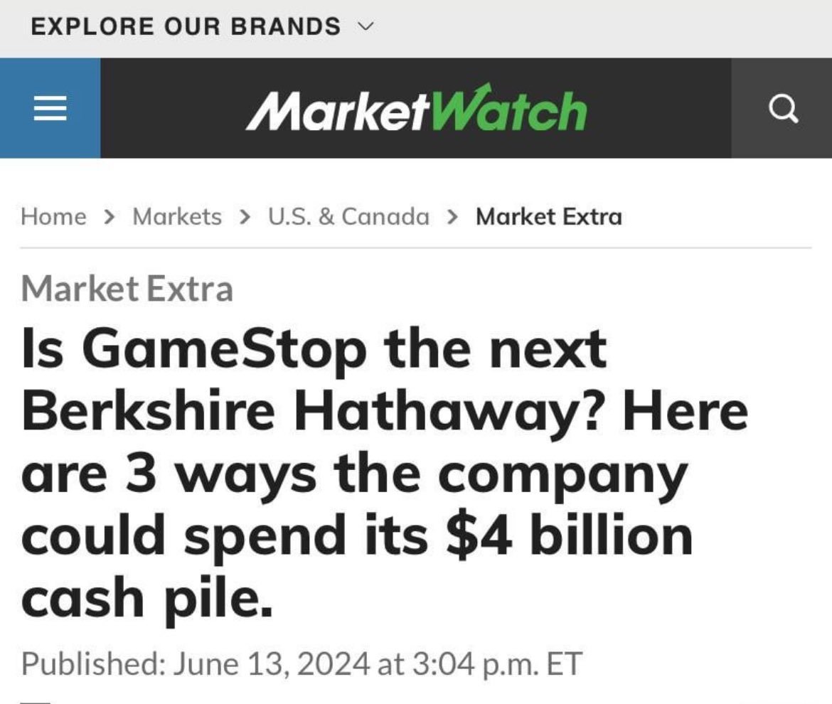 wallstreetbets's tweet photo. Yes, GameStop is the next Berkshire Hathaway https://t.co/ksk2i1BqGw