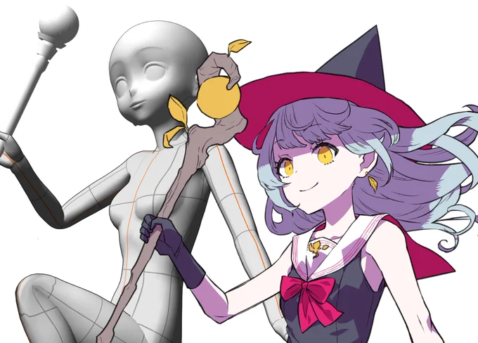 【明日投稿予定】6月15日投稿予定3Dデッサン人形と3D頭部を組み合わせたり、アイテムを持たせたり…一見難しい3Dを簡単に使える方法を解説するのであるよ～#clipstudiopaint 