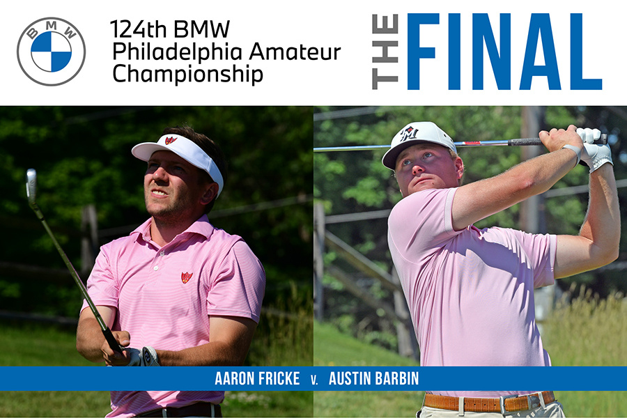 GAofPhilly's tweet photo. The J. Wood Platt Amateur Trophy awaits.🏆

Aaron Fricke of @LuLuCountryClub faces off against @ausbarbin of @ChesapeakeBayGC at 7 a.m. Saturday in the 36-hole Final at @WVCC1908 for the 124th BMW Philadelphia Amateur Championship. 

PORTAL➡️ https://t.co/BzUKa3kEbD https://t.co/v5BGs0Q043