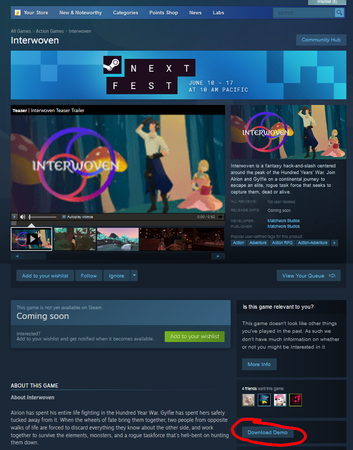 MatchworkDev's tweet photo. There's still a few days left in Steam Next Fest - come on over and Check us out!

https://t.co/XkLlV50sVL

#steamnextfest #indie #gamedev #gamesworkshop https://t.co/dPKLHEmetu