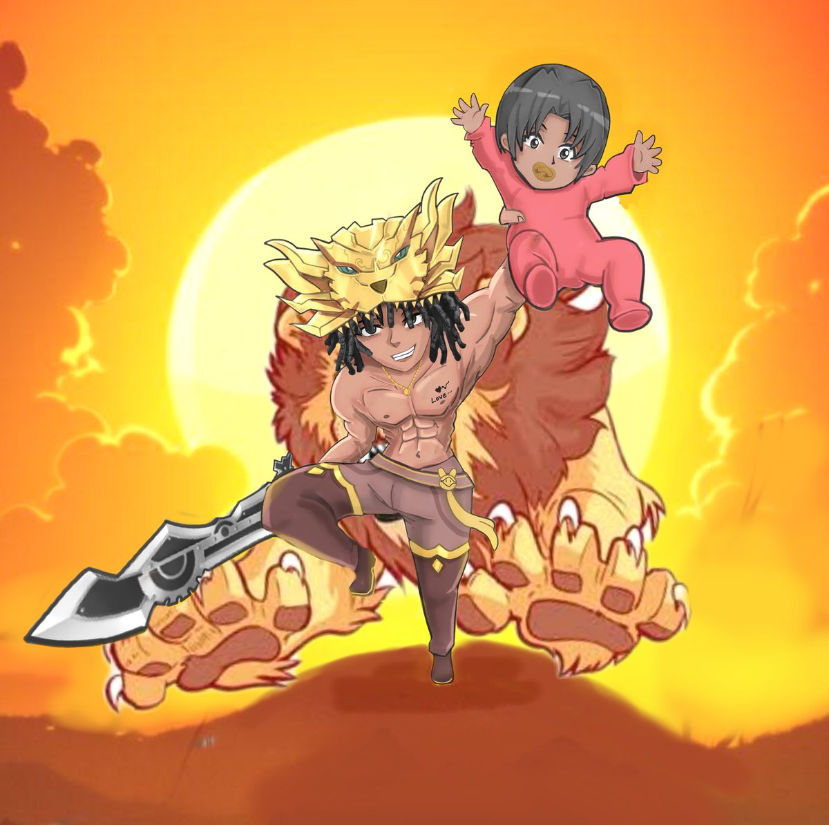 #AlchemiaFanArt 
#Illustration
#アルストファンアート
#イラスト
Lion !!