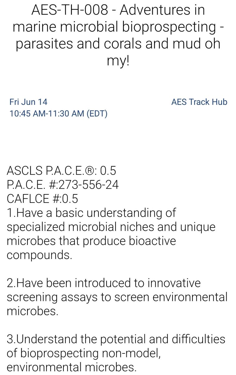 Dr. Blake Ushijima (@vibriosoup) on Twitter photo Come by the AES track hub in the poster hall at #ASMicrobe on Friday at 10:45AM to hear exciting stories about the compounds produced by microbes from fish parasites, corals, and mud! A special presentation by the amazing <a href="/WS_DISCOveryNP/">Wendy_Strangman</a>! Come by the AES track hub in the poster hall at #ASMicrobe on Friday at 10:45AM to hear exciting stories about the compounds produced by microbes from fish parasites, corals, and mud! A special presentation by the amazing <a href="/WS_DISCOveryNP/">Wendy_Strangman</a>!