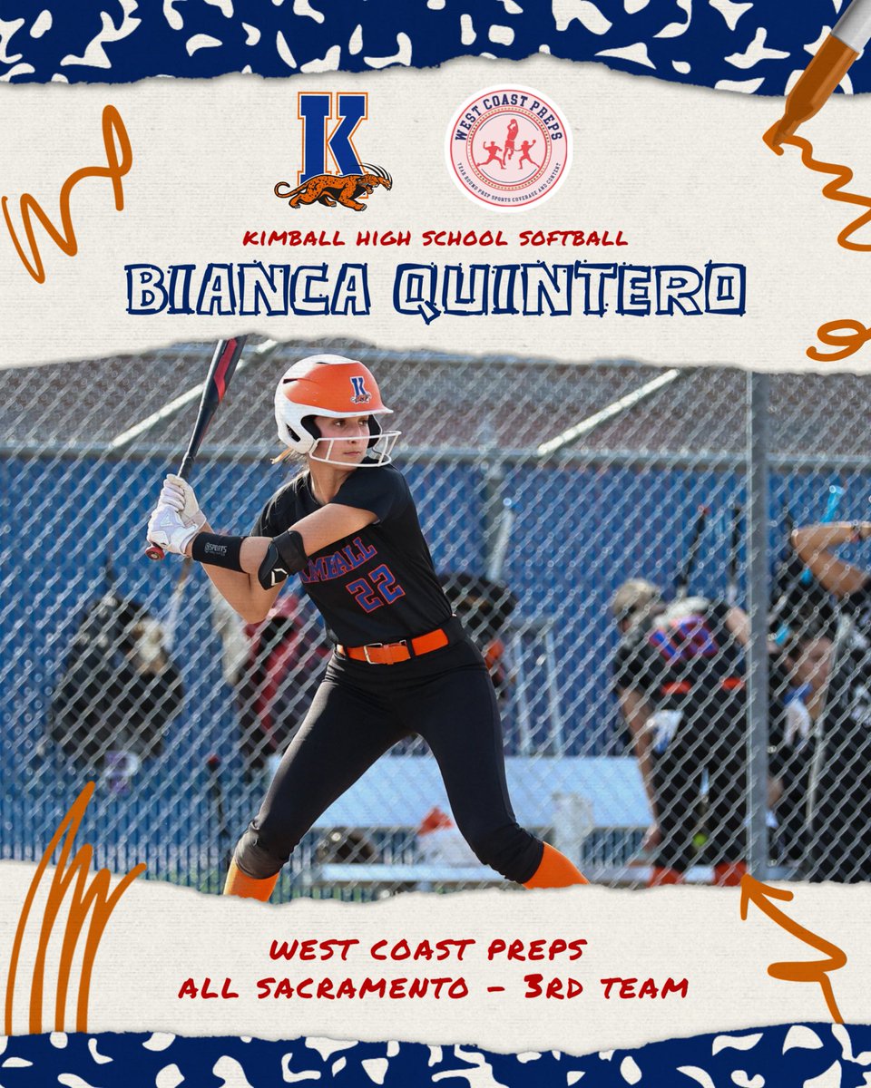KimballSoftball's tweet photo. 🚨🚨 Award Season 🚨🚨  Congratulations goes to Bianca Quintero for being selected by West Coast Preps All Sacramento 3rd Team. Here’s another well deserved award, although award season isn’t finished yet. @WCPSacramento @B_Quintero2024 #oneTEAMoneDREAM  #jagssoftball2024 https://t.co/GklsFMoDgk