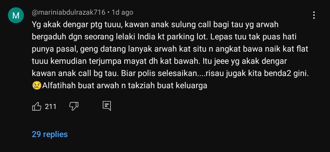 asmatsham96's tweet photo. @keylaazwan Allahukakhbar, sampai gini sekali puak dia buat. Kalau betul, semoga keadilan buat arwah. Semoga dipermudahkan urusan utk tangkap si penjenayah. https://t.co/gCbdG8J0is