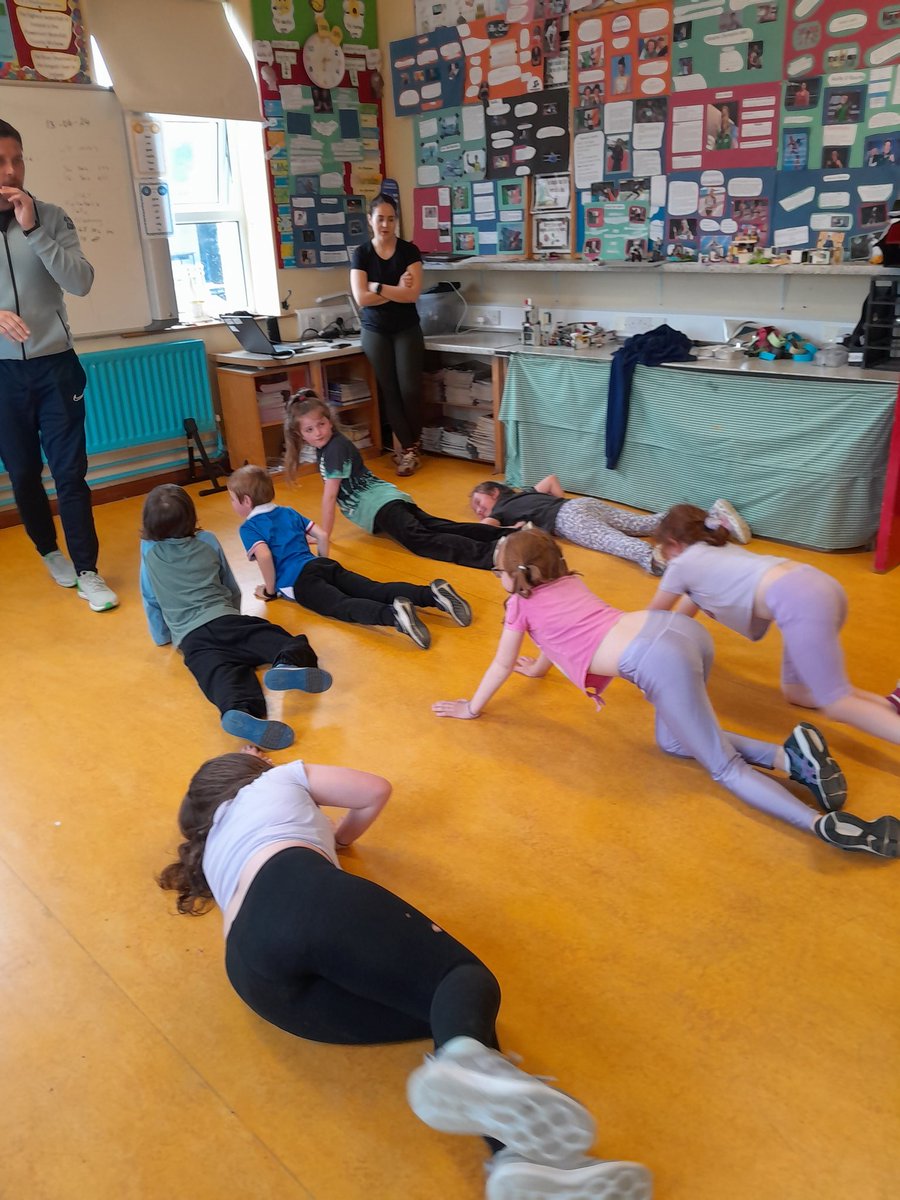 MsOConnorsClass's tweet photo. Day 4 of Active Schools week, bit of reorganisation due to the weather but we had great fun regardless. We had our sports quiz, indoor circuits and FMS with Chris and then some line dancing with Ms Stewart. https://t.co/Pryd0fSMK2
