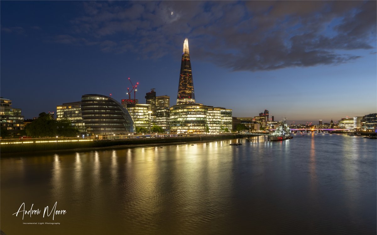 Productive night part two. A walk at dusk along the banks of the Thames viewing the ever changing skyline.