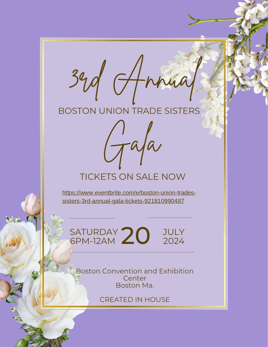 3rd Annual Boston Union Trade Sisters GALA! Last 2 years we sold out!!! 

eventbrite.com/e/boston-union…