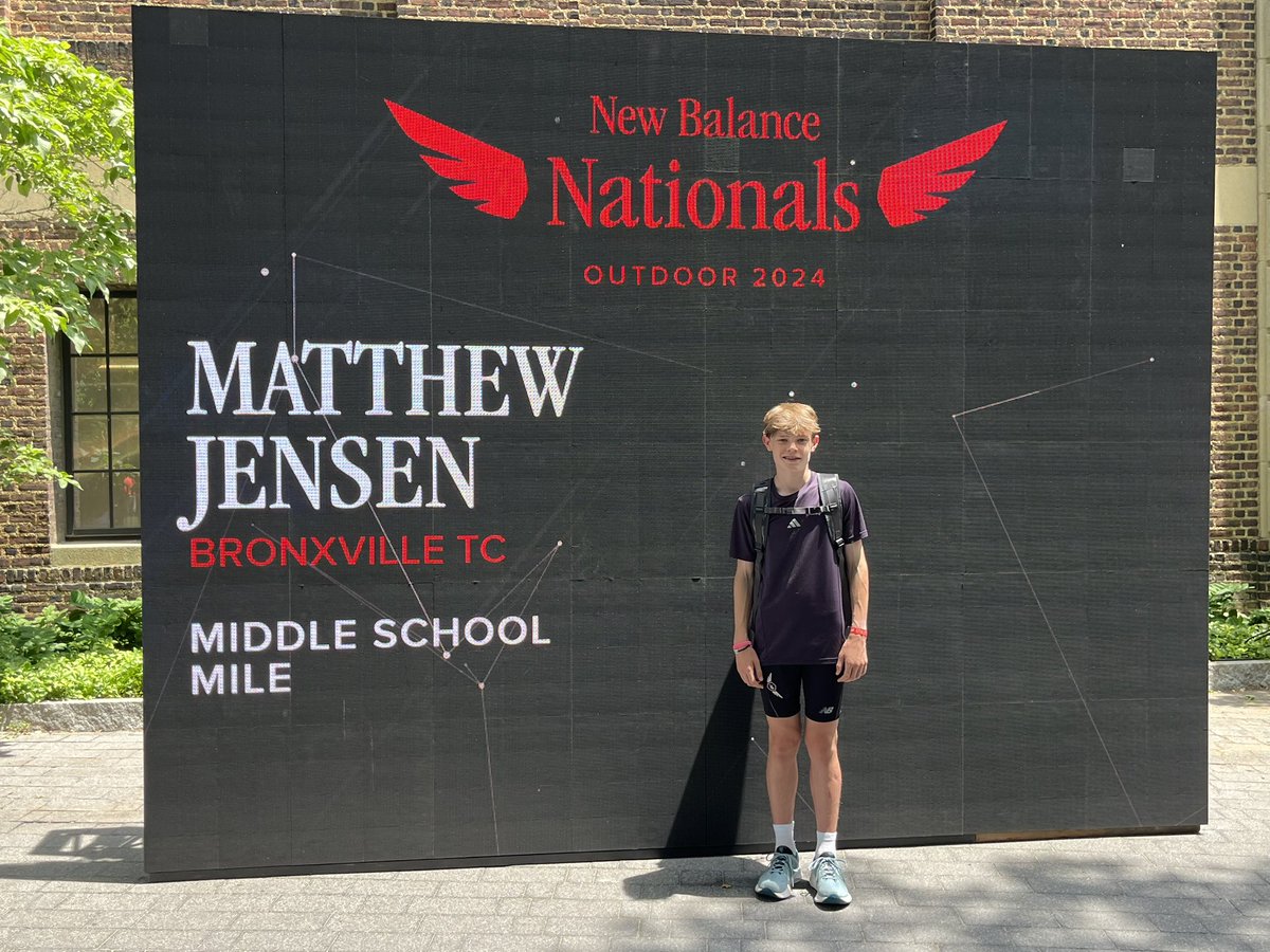 bxvboystrack's tweet photo. The future is bright as our middle school sensation Matthew Jensen runs to a 13th place finish at New Balance Nationals!  Tremendous performance with a time of 4:40.69 for the full mile!!  Congratulations on a great season and there’s much more to come! #HardWorkPaysOff https://t.co/ysVBNqCYYu