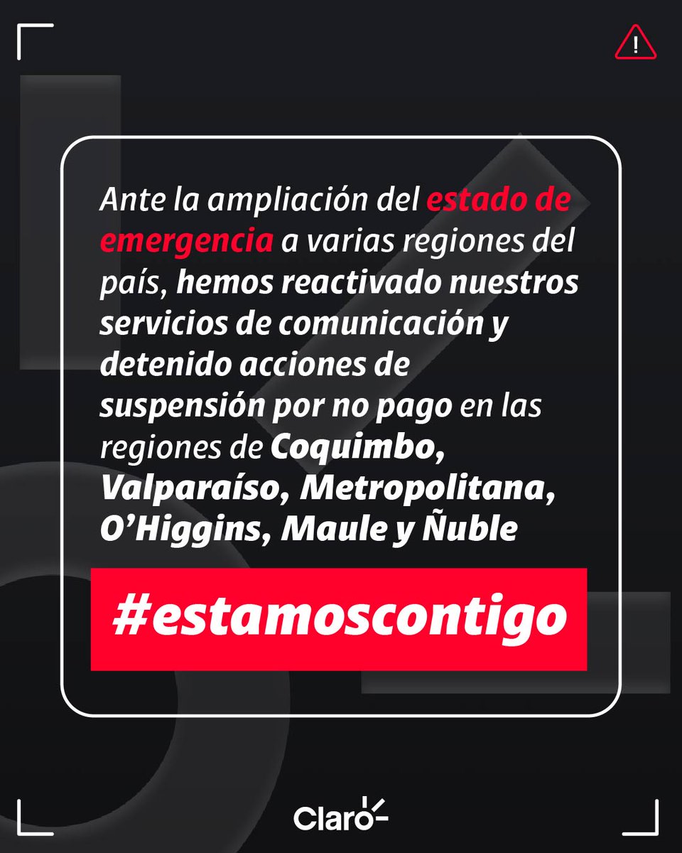 clarochile_cl's tweet photo. Información importante si eres cliente Claro. Revisa las medidas que tomamos para las zonas afectadas del país. #SistemaFrontal #ZonaDeCatástrofe #EstamosContigo https://t.co/718hdRT9Dc