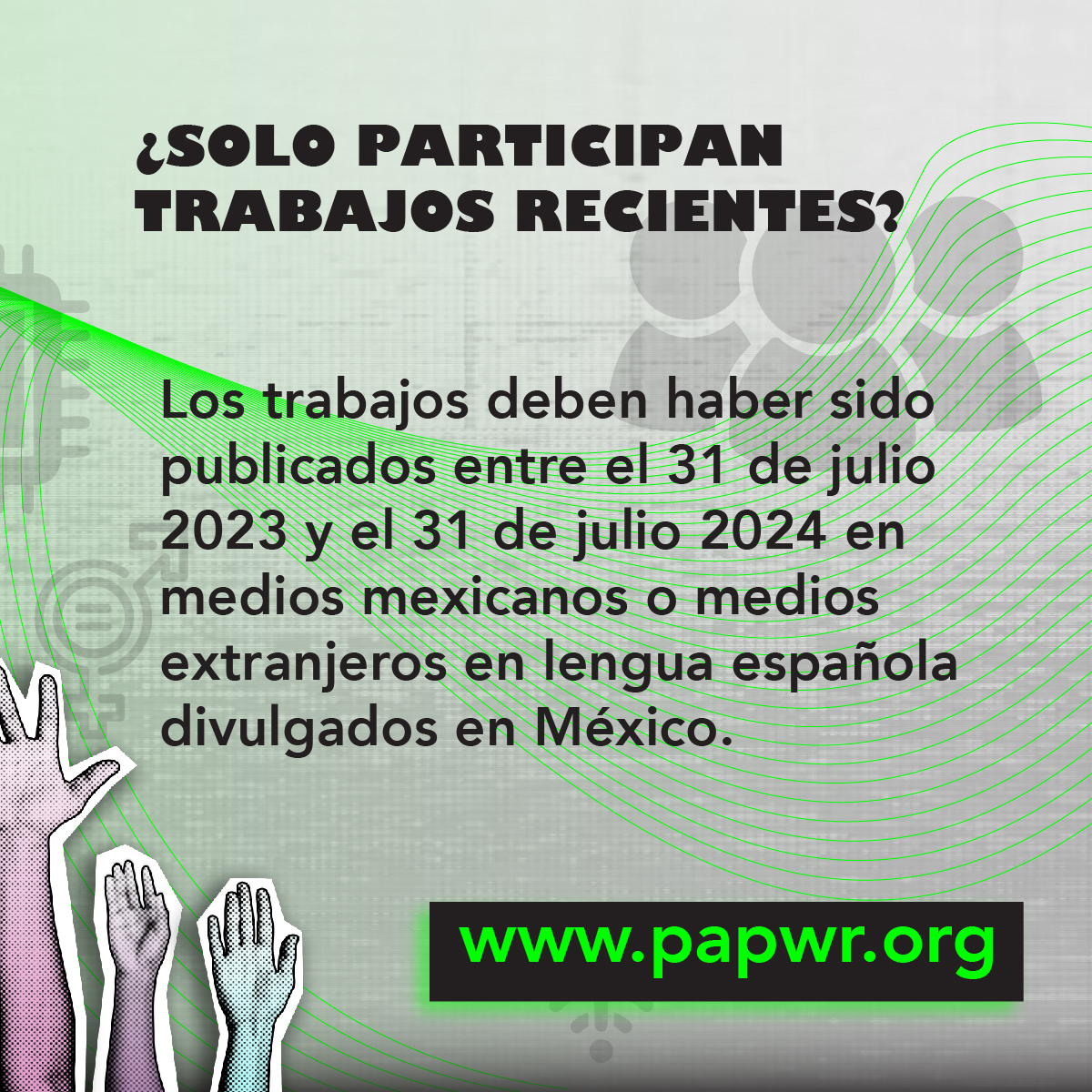 FNFMexico's tweet photo. ¡No dejes pasar esta oportunidad!
¿Aún no tienes claro si puede participar tu trabajo periodístico?
Aquí te dejamos algunas preguntas frecuentes. Si tienes más dudas, déjanos un comentario o escribe a @premioreutermx
🔗https://t.co/pgBgTV6C8K
#PAPWR2024 https://t.co/rOoYyEq3Ub