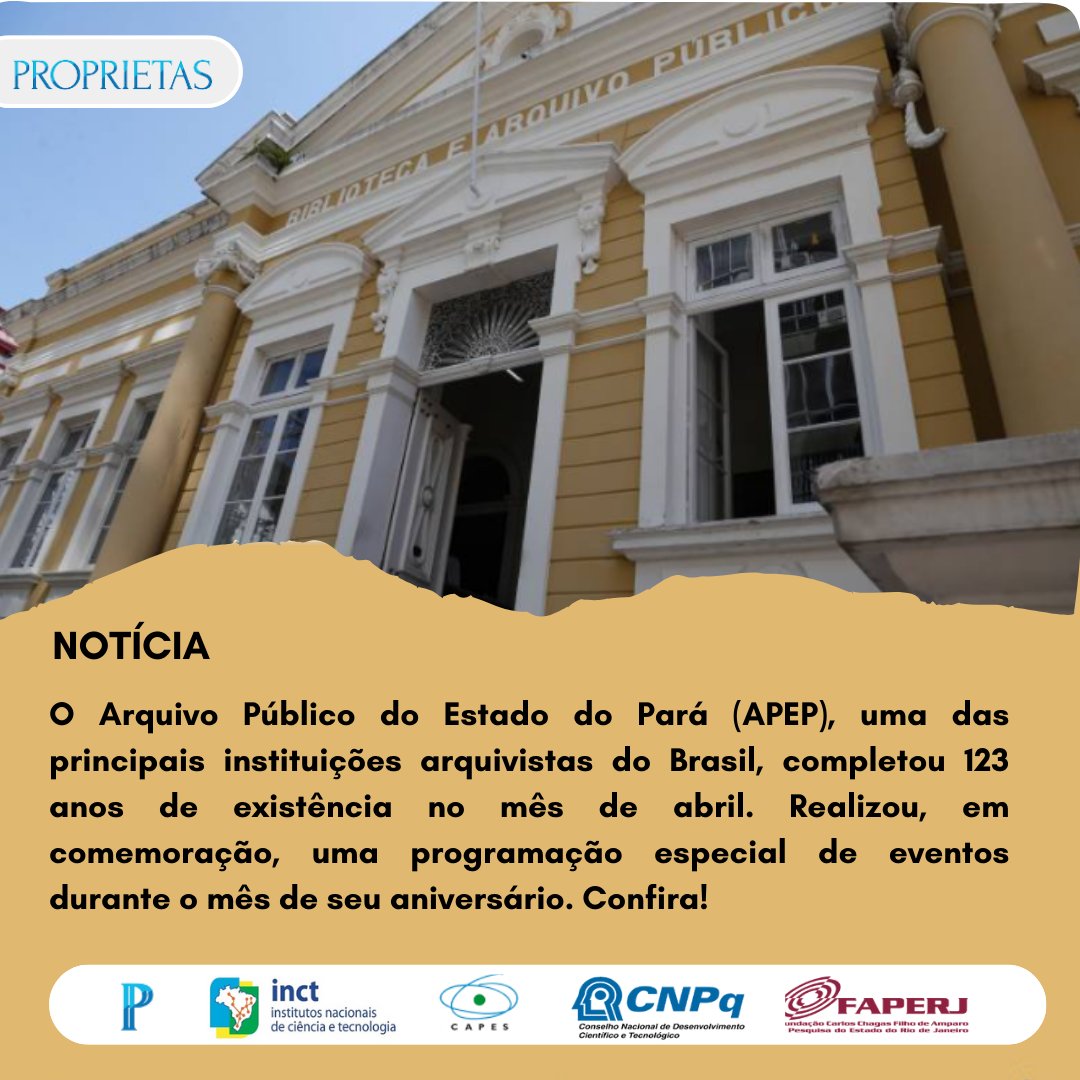 No passado mês de abril, o Arquivo Público do Estado do Pará (APEP), uma das principais instituições arquivistas do Brasil, completou 123 anos de existência, instituição que preserva mais de 4 milhões de documentos da região amazônica.

Acesse a notícia no link da bio!

#historia