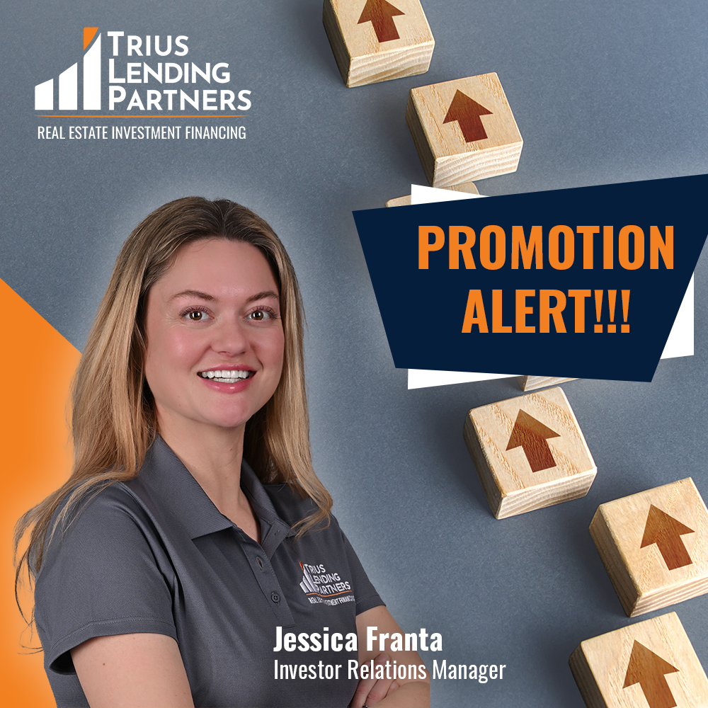Exciting news! Jessica Franta promoted to our Executive Leadership Team.  Her dedication and vision as Investor Relations Manager led to this well-deserved promotion. Congrats, Jessica! 🎉 #Promotion #EmployeeGrowth #TriusLending