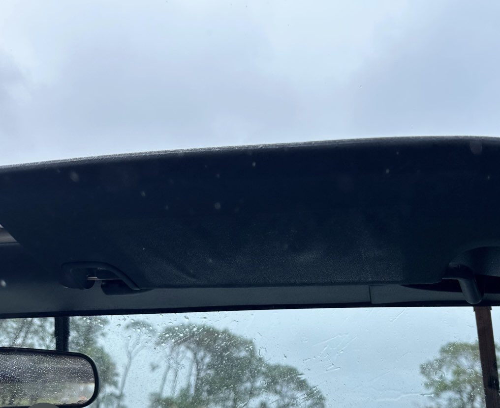 akmcdickinson's tweet photo. @spann Yep! Heavy downpour! Drove right thru it w/the top/doors off our Jeep from Cape San Blas to Mexico Beach. Thankful for my fiancé wiping the inside of the windshield/my face w/a towel. Nowhere to stop with cover until Port St. Joe, &amp; by then there was no point in stopping LOL. 🥴 https://t.co/BMfPnpoE5z