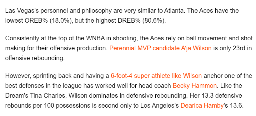The Aces are on the defensive side of rebounding philosophy 💪