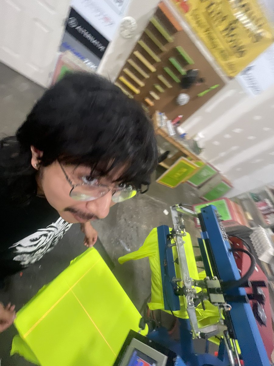 Teaching unc jake how to screenprint