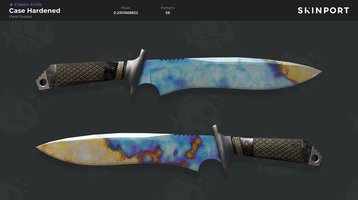 ★ Classic Knife | Case Hardened (Field-Tested)

Float: 0.23
Pattern: 58

Contact: steamcommunity.com/profiles/76561…